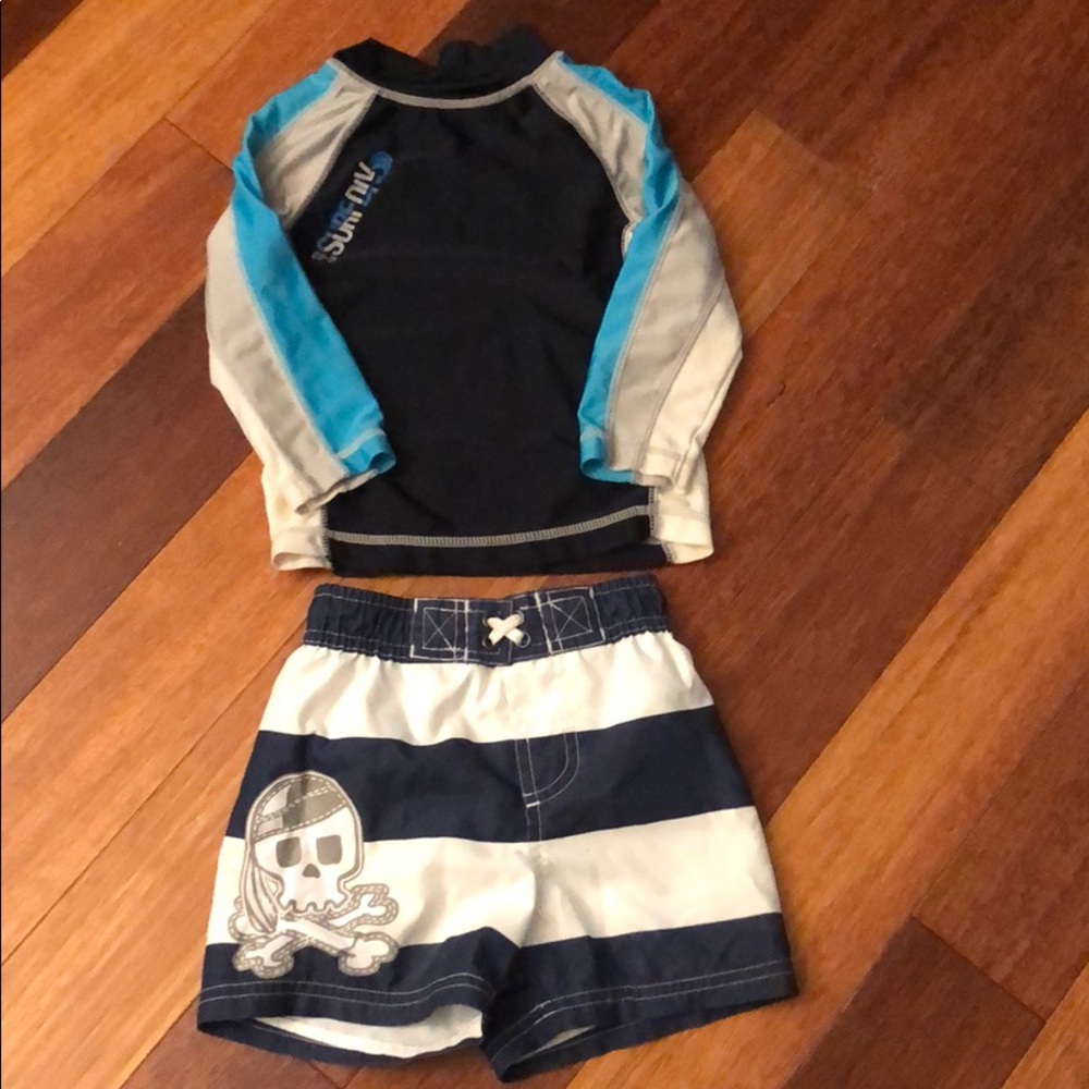 Boys swim trunks and swim shirt